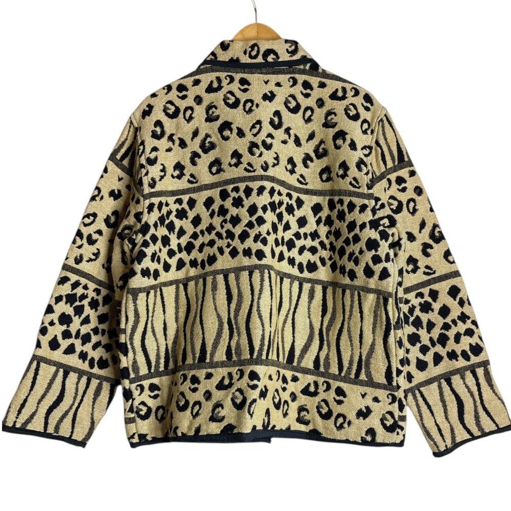 Jane Ashley vintage jacket animal print Large 100% cotton - Picture 7 of 7